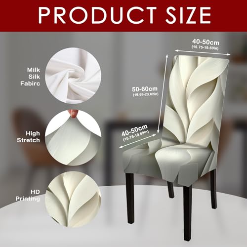 Image of Nuxovilar 4PCS White Wavy Texture Stretch Chair Covers 23.6x70in