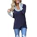 GONKOMA Women O-Neck Long Sleeve Blouse Pullover Tops Casual T Shirt Sweatshirt Shirt Tee (S, Blue)