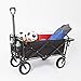 Mac Sports Collapsible Folding Outdoor Utility Wagon with Side Table - Black