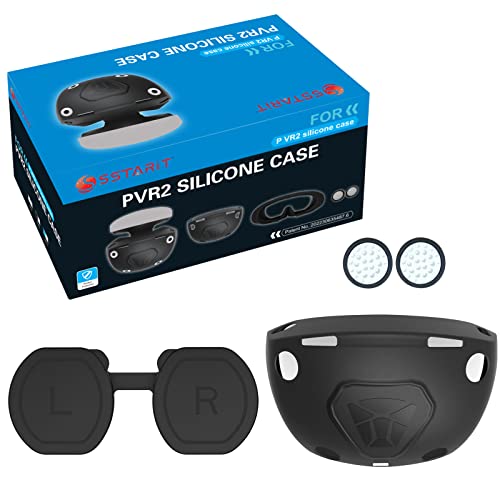 Protector Cover For Ps Vr2, Silicone Vr Protective Cover Set Vr2 Headset Cover & Face Cover Pad & Lens Dust Cover, With 2 Pack Controller Thumb Grips For Ps5 Vr Skin Protector Accessories Dust-Proof #TOP5
