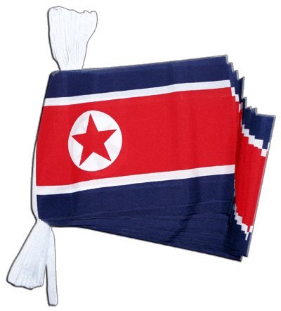 Guirlande drapeau Corée du Nord Digni 5,9 m de long pour pavoisement et rassemblements