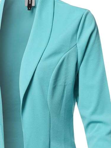 Women's Solid Long Sleeve Open Front Office Blazer Jacket4