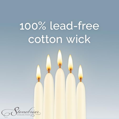 Image of Stonebriar Tall 10 inch Ivory Unscented 30 Pack Taper Candles