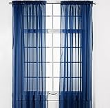 Gorgeous Home Linen 2 PC Rod Pocket Sheer Window Curtains Treatment Drape Voile Elegant Panels 55