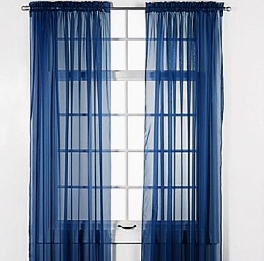 Gorgeous Home Linen 2 PC Rod Pocket Sheer Window Curtains Treatment Drape Voile Elegant Panels 55