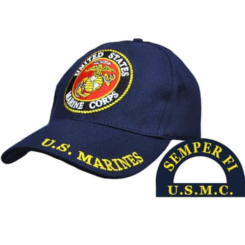 Image of MWS U.S Marine USMC Semper Fi Always a Marine Traditions Since 1775 Logo Eagle Embroidered Cap Hat