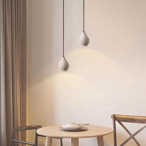 Pendant Light,Concrete Hanging Lamp Wood Ceiling Suspension Lamps Adjustable Cord Island Lights for Kitchen Restaurant Bedroom E27 Droplight [5]