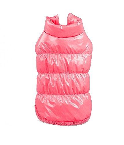 RC GearPro Fleece Lined Warm Dog Jacket Cozy Waterproof Windproof Puppy Vest Winter Coat Dog Apparel for Small Medium Large Dogs (L, Pink)