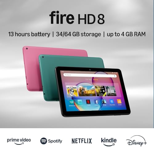 Amazon Fire HD 8 tablet (newest model), 8” HD Display, 3GB memory...