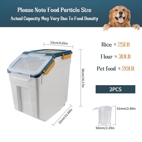 Qiveno 25 lb Flour Bin with Wheels
