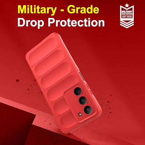 Image of Zapcase Back Case Cover for Realme 14x 5G | Compatible for Realme 14x 5G Back Cover | Liquid Silicon Magic Case with Camera Protection | Red