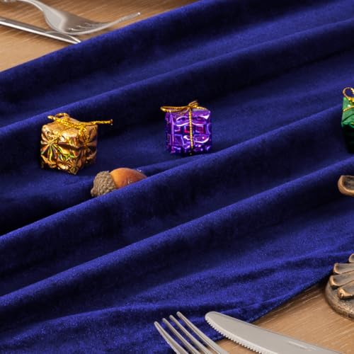 Image of MLMC Velvet Table Runner 10ft Luxury Velvet Fabric Elegant Table Decorations 20x120 Inches for Wedding Anniversary Romantic Dinner Holiday Kitchen and Dining Table Decor, 2 Pack, Royal Blue