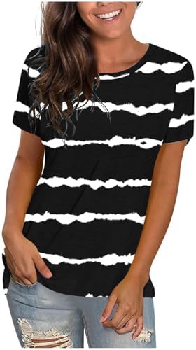 Womens Summer Plus Size Shirts 2025 Casual Short Sleeve Blouses Oversized Tops Trendy Dressy Floral Print Clothing
