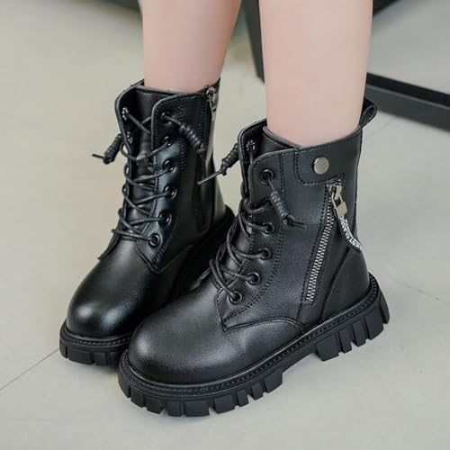 Girls Dress Boots Kids Toddler Double Side Zipper Design Mid Calf Boots Warm Shoes Fashion Lace Up Outdoor Boots4
