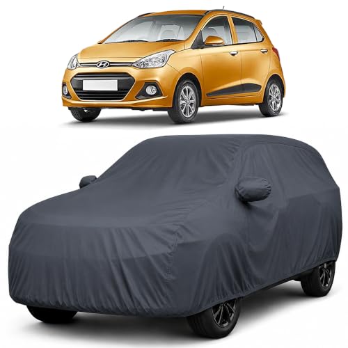 Image of Autofact Premium Car Cover for Grand i10 2013-2019 | All Weather Waterproof Full Body Car Cover | Light-Weight Triple-Stitched Outdoor Shield with UV Protection, Dustproof & Heat-Resistant