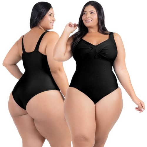 Maiô Plus Size Com Bojo Alta Sustentação Disfarça Barriga Moda Praia Tecido Resistente Forrado Prote