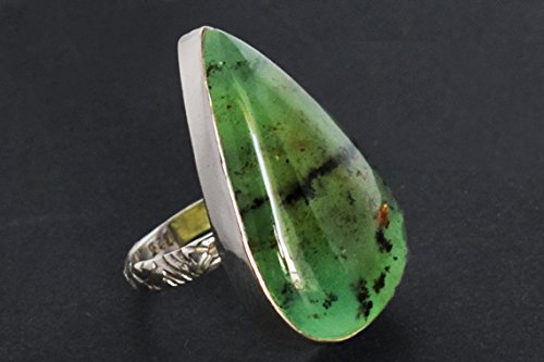 Bague en chrysoprase verte et argent 925 le cadeau idéal - 2
