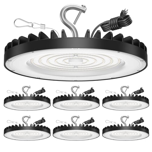 Yihuven 6 Pack UFO High Bay Led Shop Lights 150W...