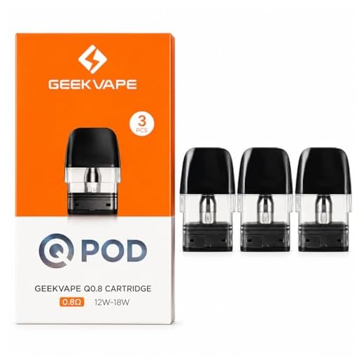 GEEKVAPE Q Top Fill 0.8 Ohm Replacement Pods, Works With SonderQ, SonderQ2, WenaxQ Kits, Sonder Q Replacement Pod, Geekvape Vaping, Pack of 3, No Nicotine