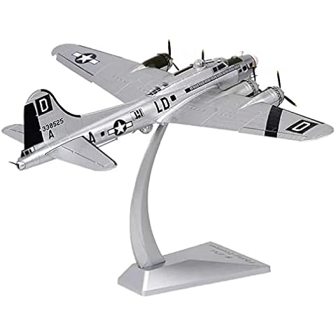 USA B-17 Sky Fortress Bomber (Light Gray Painting) 1:72 World War II Fighter Plane Diecast Metal Model & Stand Cover