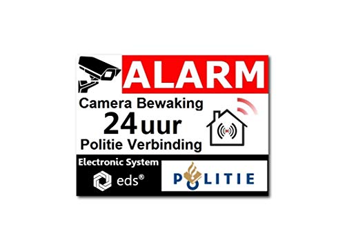 Egero – Pack of 8 Deterrent Stickers Video Surveillance Alarm Police Burglary Protection for Residential Buildings Business Garage Alarm Stickers for Professional Video Surveillance (Police)