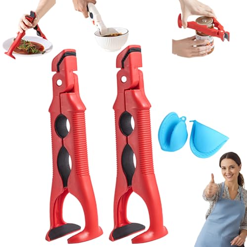 3-in-1 Hot Plate Gripper, Multi-Angle Anti-Scald Bowl Holder Clip & Hot Plate Grabber Tool with...