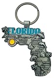 Westmon Works Florida Shaped Keychain Metal Map Key Ring Souvenir Gift from the Sunshine State