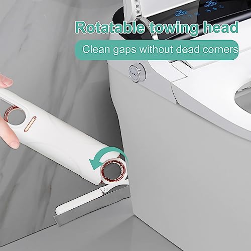 Mini Mop For Small Spaces, Portable Self-Squeeze Mini Mop, Hands-Free Small Self-Squeeze Sponge Mops For Bathroom Kitchen Table Desk Glass Cleaning (Includes 2 Sponge Head + 1 Squeeze Handle) #TOP2