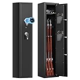 KAER 3-4 Gun Safe for Rifles And Pistols Electronic Lock, Quick Access Gun Safe, Rifle Safe with Removable Shelf, Alarm System, Gun Cabinet for Bedroom Closet or Garage No Assembly Needed