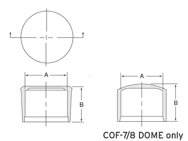 Image of Caplugs COF-1 /2 COF Series, Finishing Cap for Round Tubing and Rods, Low-Density Polyethylene, Protect from Sharp Edges, Cap Inner Diameter 0.500 inch, Length 0.59 inch, Black, Pack of 200 (99395070)