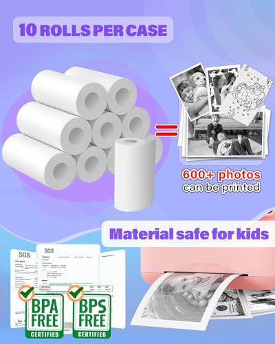 Kids Camera Instant Print Refill for Kids Instant Camera Thermal Printing BPA Free
