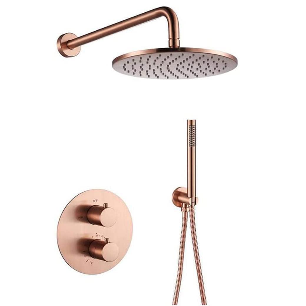 Ensemble de douche thermostatique mural laiton anti-brûlure avec douchette à main