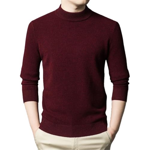 Men's Winter Half High Collar Plush Thickened Leisure Loose Warm Knitted Sweater Men's Top