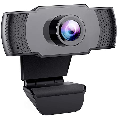 Webcam with Microphone, Anbes 1080P USB 2.0 Laptop Desktop Web Camera for Video Streaming Conference Gaming Online Classes with Auto Light Correction, for Windows Mac OS, Plug and Play
