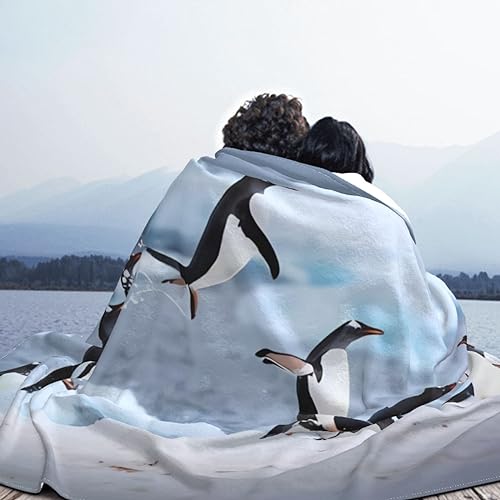 Couverture de voyage lit plaid flanelle pingouin canapé salon - 8