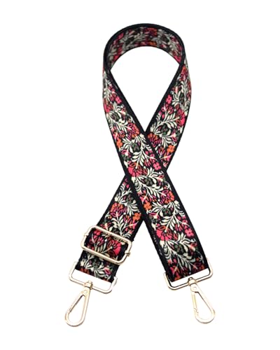 Image of Embroidered Purse Straps Replacement Crossbody Wide Adjustable Bag Straps | Thick Purse Strap for Crossbody Bags,Extra Long Strap,Cross Body Straps for Handbags,Bag Straps for Tote Bags,Shoulder Straps