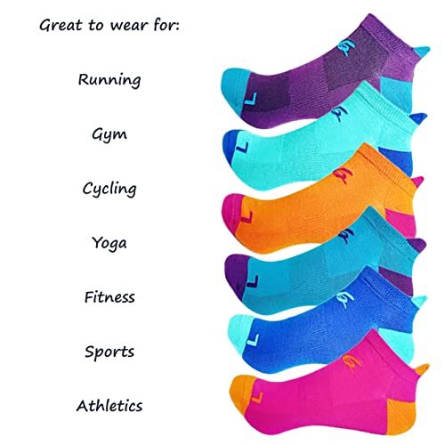 Leafy Boo Bamboo Low Cut Running Socks For Women, Athletic, Sports Socks, Moisture Wicking, Lightweight, Size 5-10, Pack Of 6 Pairs #TOP5
