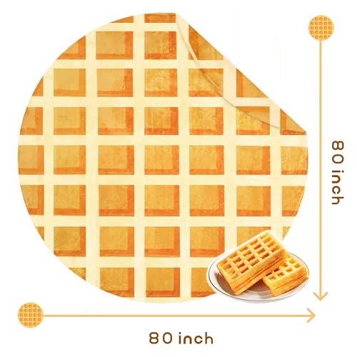 Image of Bnuitland 80 Inches Funny Waffle Blanket, 300 GSM Double Sided Giant Funny Novelty Realistic Food Blanket for Adults and Kids, Super Soft Flannel Throw
