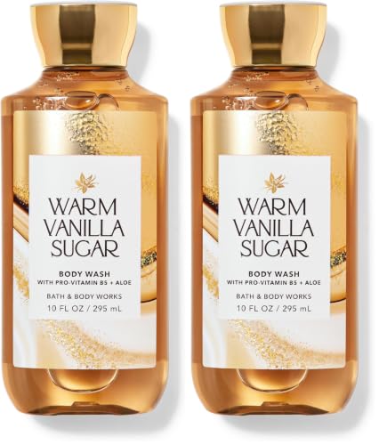 Image of Bath & Body Works Warm Vanilla Sugar Body Wash 295ml | With Pro-Vitamin B5 + Aloe |Fresh, Clean Scent, Moisturizing Shower Gel (Pack of 2)