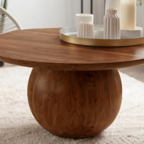 Image of The Attic Pinto Coffee Table, Coffee Table for Living Room, Solid Wood Centre Table, Honey Matte Finish