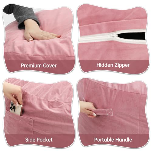 Image of 5 Ft. Bean Bag Chair for Adults, Teens, Kids with Memory Foam Filling