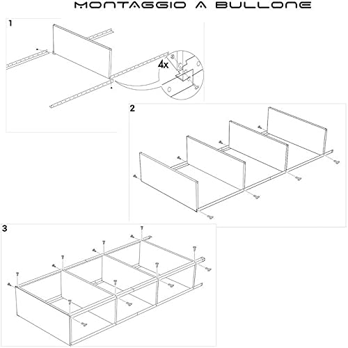 SCAFFALE IN METALLO “BIANCO” ETTORE KIT BULLONI 100 X 40 X H187 CM CON 5 PIANI
