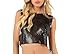 Women's Metallic Sequin Crop Top Off-Shoulder Sparkly Tank Top Punk Rave Festival Party Clubwear Costume