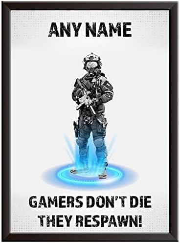 Gaming Posters for Boys Bedrooms - Gamers Don't Die They Respawn - Gaming Prints for Teens Teenagers Bedroom Unframed Games Room