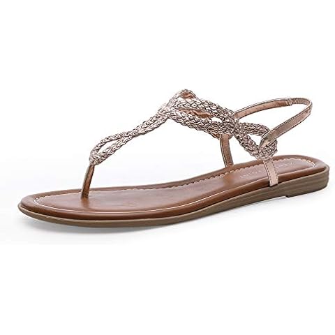 CentroPoint Women's Braided T-strap Thong Slip On Flat Sandals Cover