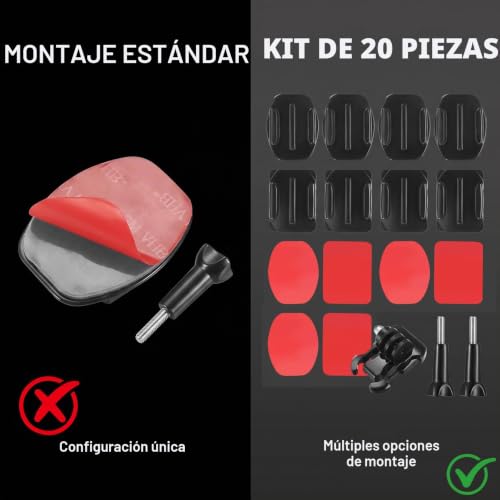 Miniatura 5 de 20 Set Compatible Con Gopro Pegatinas Para Casco, Almohadillas Adhesivo De Montaje, Adhesivos Pegatinas Almohadillas Plana Curvada Compatibles Con Gopro Hero Session 4 3 3 2 Cámara De Acción