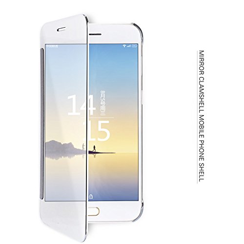Shinetop Galaxy Note 8 Mirror Case, Slim Fit Electroplate Plating Smart Clear View Window Case Pc Flip Phone Cover 360 Full Body Shock Absorbent Protective Skin Shell For Samsung Galaxy Note 8-Silver #TOP5