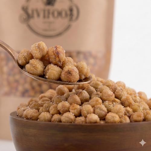 SIVIFOOD® Kichererbsen geröstet & gesalzen [500g] – Geröstete Kichererbsen, gesalzen & geschält – Knuspriger Kichererbsen Snack zum Knabbern – Natürlich getrocknete & vegane Kichererbsen