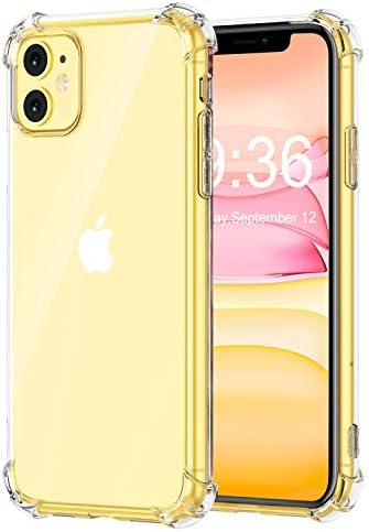 for iPhone 11 Case, Matone Crystal Clear Slim Protective Cover with Reinforced Corner Bumpers, Flexible Soft TPU Anti-Scratch Cases Compatible with Apple iPhone 11 (2019) 6.1-Inch