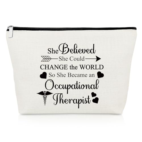 Thank You Gift for Occupational Therapist Cosmetic Bag OT Gifts Christmas Birthday Gift Occupational Therapist Gifts Makeup Bag Graduation Gift for Therapist Appreciation Gift Travel Cosmetic Pouch